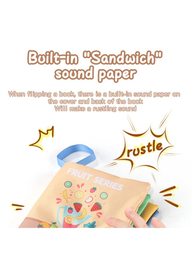 اسرلي وايت مجموعة من 6 كتب قماشية ناعمة للأطفال الرضع، تصدر صوت حفيف عند لمسها. - Image 3